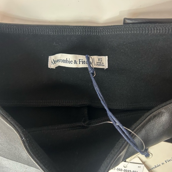 Abercrombie & Fitch Faux Leather Legging XS Black Skinny Zip Ankle High Waist - Picture 6 of 6